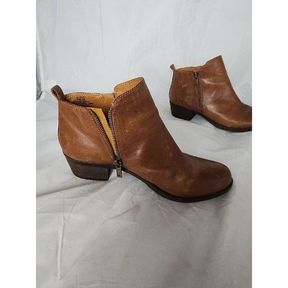 Lucky Brand Basel Women's Brown Distressed Ankle Boots Booties 8M - Picture 8 of 15